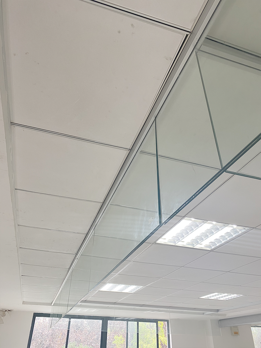 玻璃挡烟垂壁(半框)---防火透明 固定式玻璃挡烟垂壁(半框)