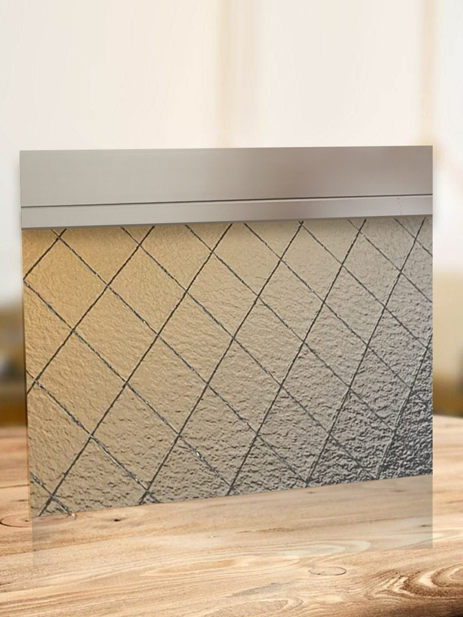 玻璃挡烟垂壁(香梨磨砂面) 梨花面玻璃挡烟垂壁